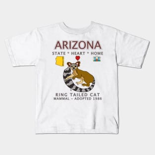 Arizona - Ring Tailed Cat - State, Heart, Home - state symbols Kids T-Shirt